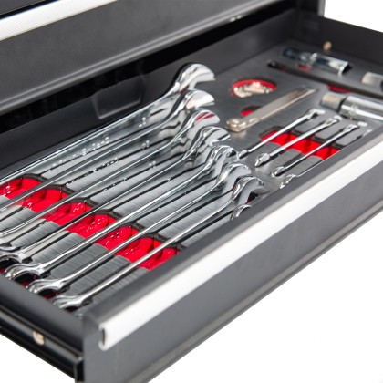 Bikemaster 3 Drawer Toolbox With 129 Piece Tool Set 510002