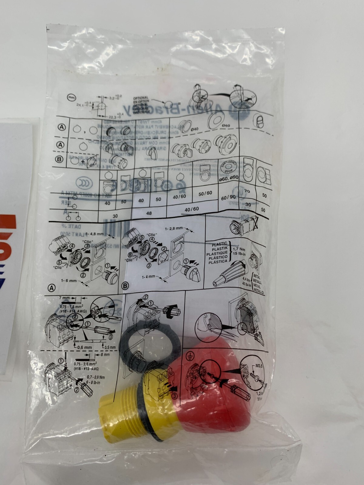 Allen-Bradley 800FP-MT44 40mm Push Button Red Twist to Release For E-Stop