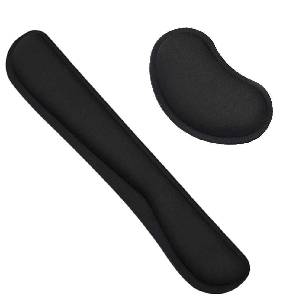 Keyboard & Mouse Wrist Rest Pad Set-Gel Support Cushion with Memory Foam Comfort