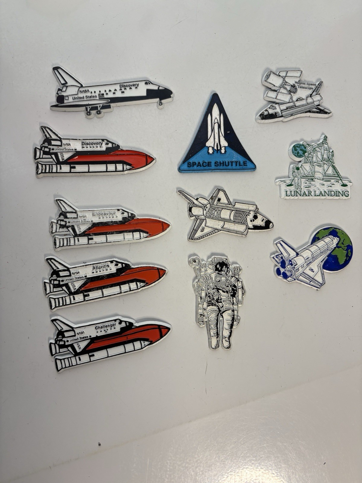 Vintage NASA Space Shuttle Rubber Fridge Magnet Space Travel Lot