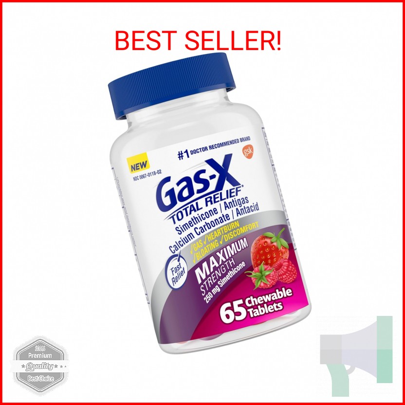 Gas-X Total Relief Chewable Tablets with Maximum Strength Gas Relief Simethicone