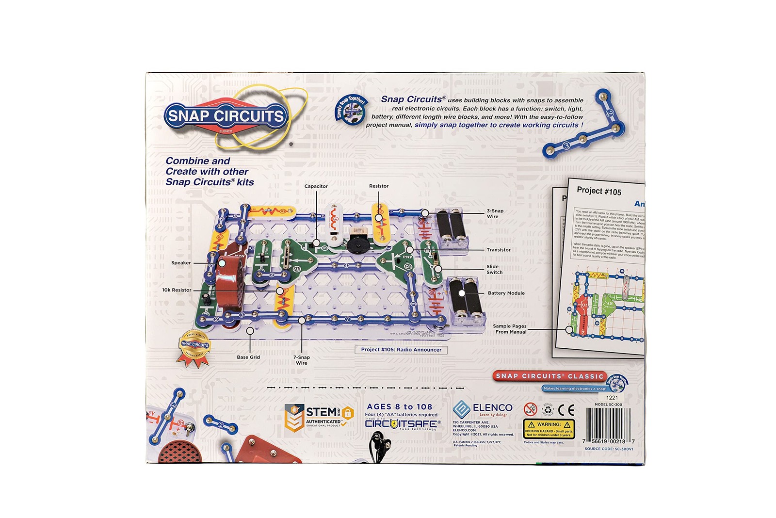 Snap Circuits Classic SC300 Electronics Exploration Kit | Over 300 Projects |...