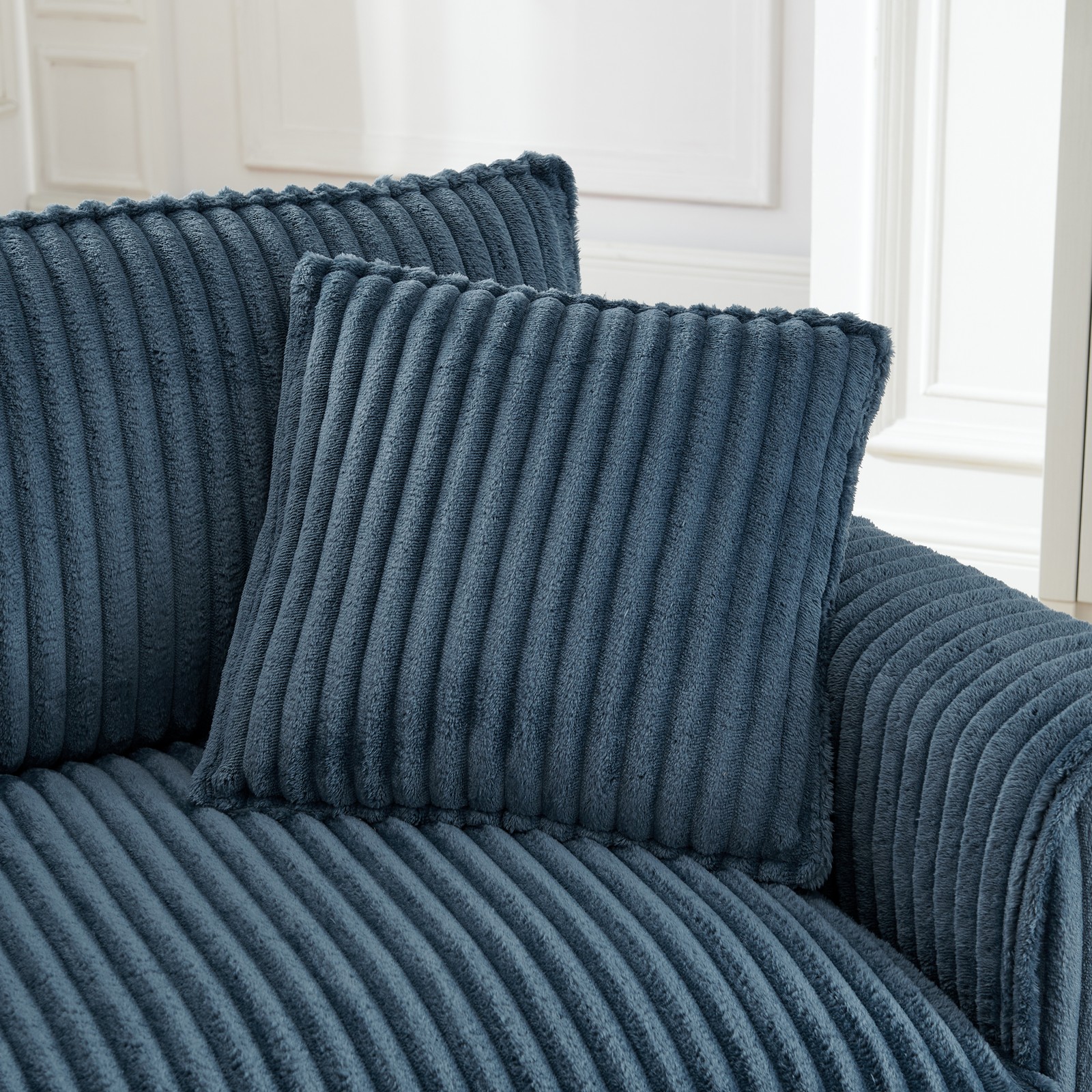 Single Person Sofa Chair with Backrest & Armrests - Blue