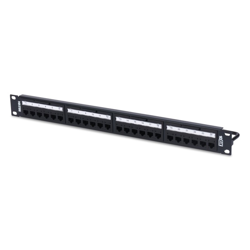 Belden RV6PPF1U24BK 24-Port CAT6+ REVConnect Patch Panel 1U Black