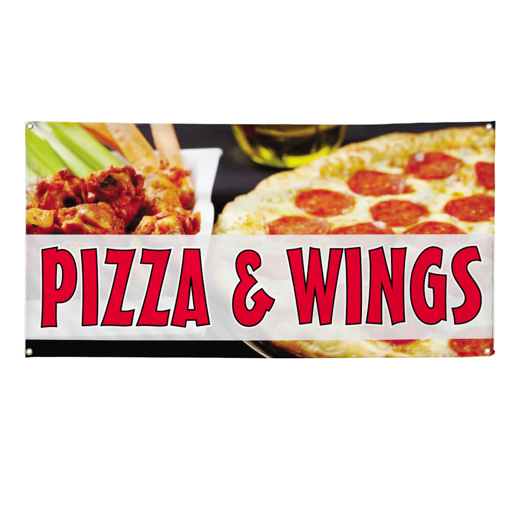 Vinyl Banner Multiple Sizes Pizza & Wings Outdoor Advertising Printing G Outdoor