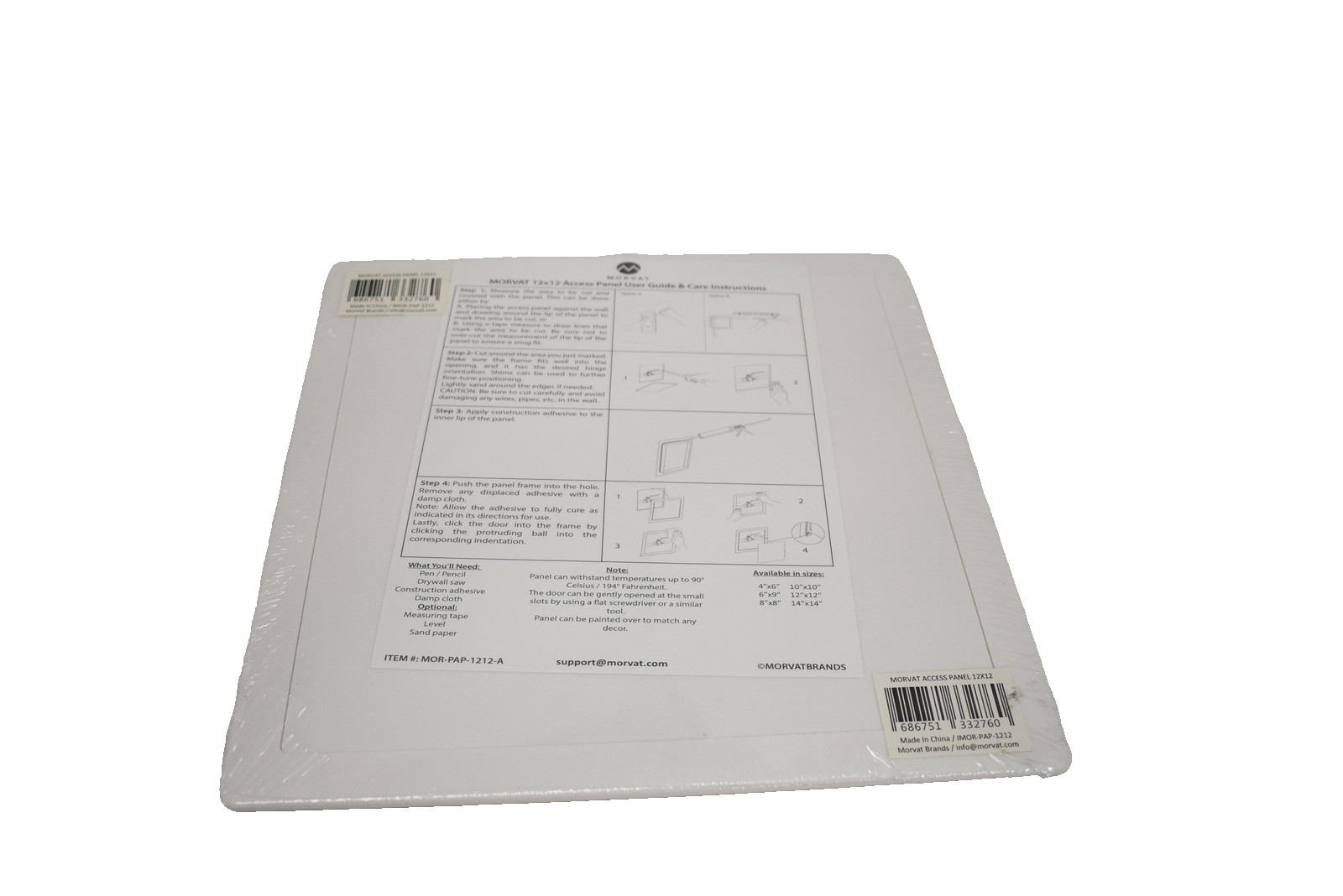 Morvat Access Panel 12x12 Inch Wall Ceiling Door White Plastic Utility Cover New