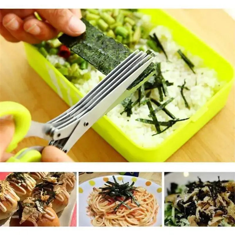 1PC Multi - Layer Kitchen Scissors, Stainless Steel, Quick Scallion/Herb Chop