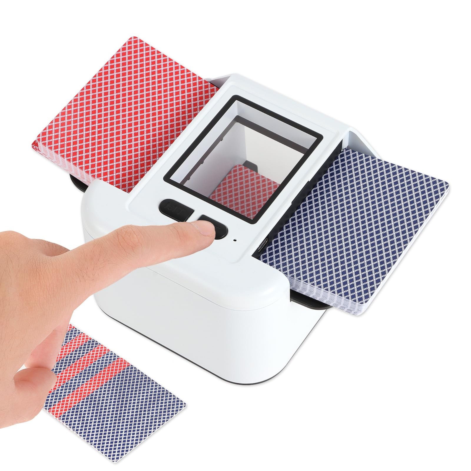 Automatic Card Shuffler for 1-2 Decks, Rechargeable 2000mAh Battery, Low Nois...