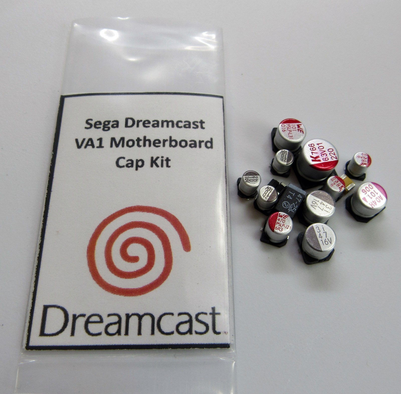 Sega Dreamcast VA1 Capacitor Replacement Kit With Location Instructions