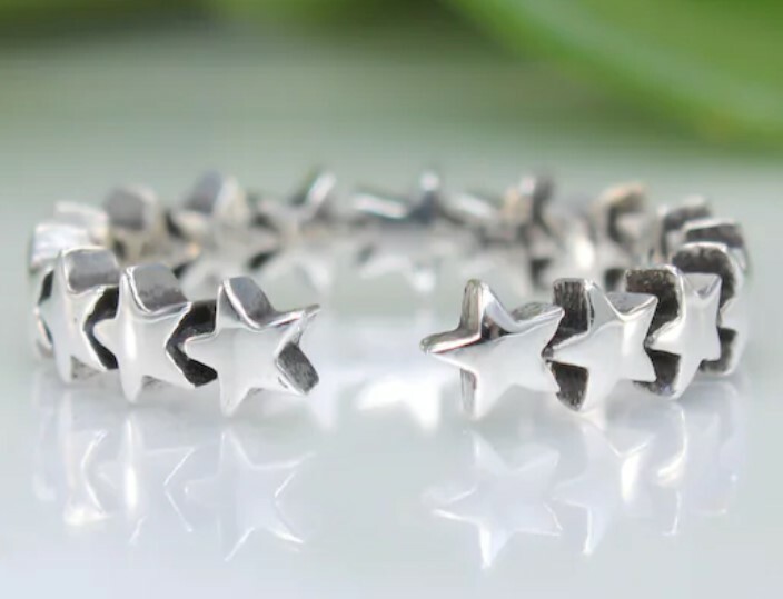 Solid Metal 925 Sterling Silver For Women's Star Band Adjustable Toe Ring