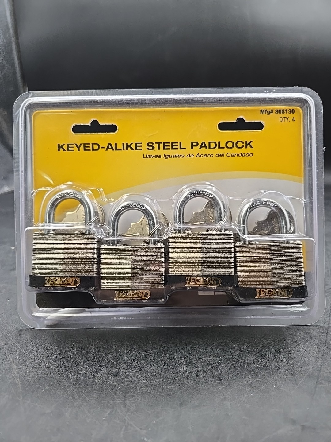Legend Keyed Alike Steel Padlock Quanity 4