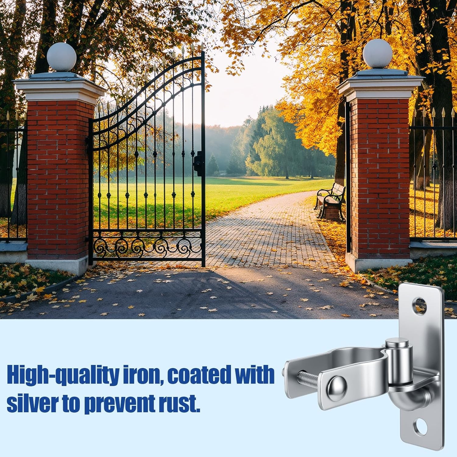4 Pcs 1-3/8 Inch Wall Mount Gate Hinge, Heavy Duty Pipe Gate Hinge Metal Post Ch