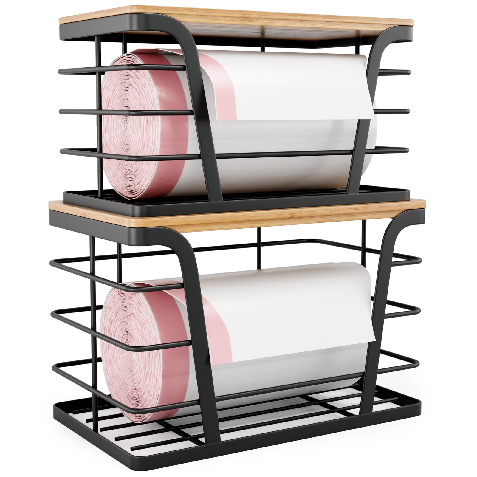 TIDIIABODE 2 Pack Stackable Storage 2-Pack-Large&Small, 2-Pack-L&S-Black