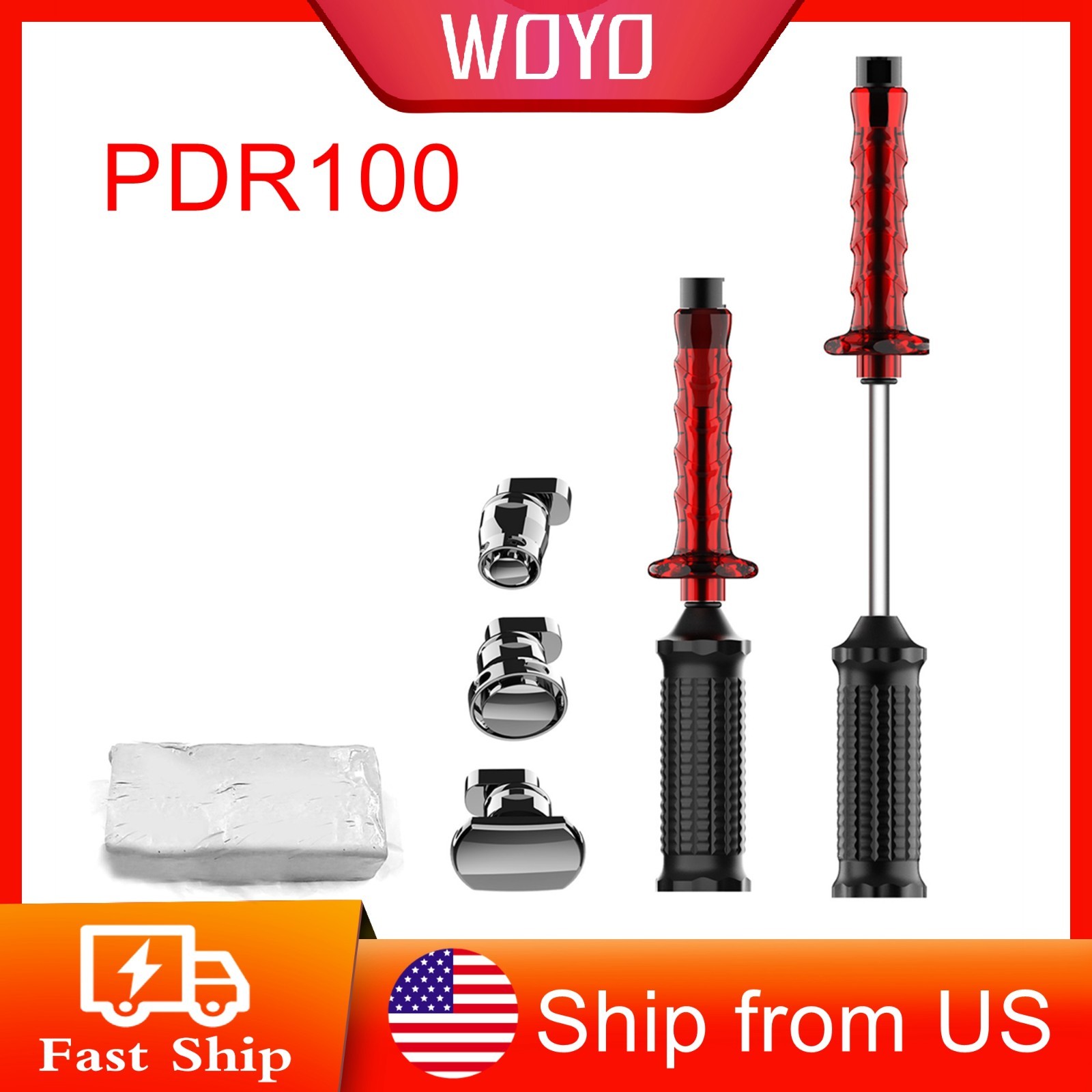 WOYO PDR100 Slide Hammer Dent Puller with Cold Glue Car Dent Repair Tool PDR Kit