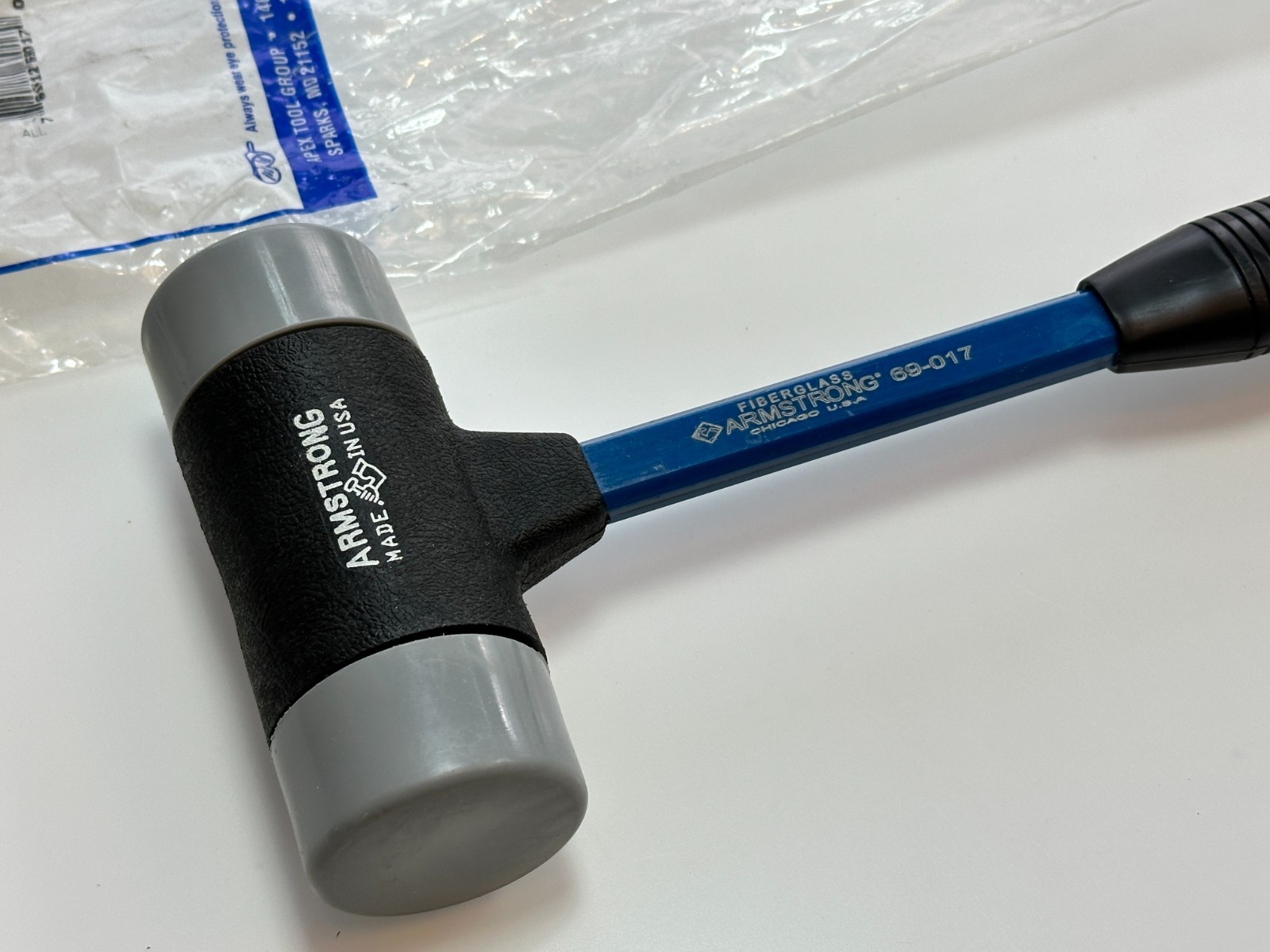 NOS Armstrong Tools USA 2" Soft Face Interchangeable Hammer, Grey Super Soft Tip