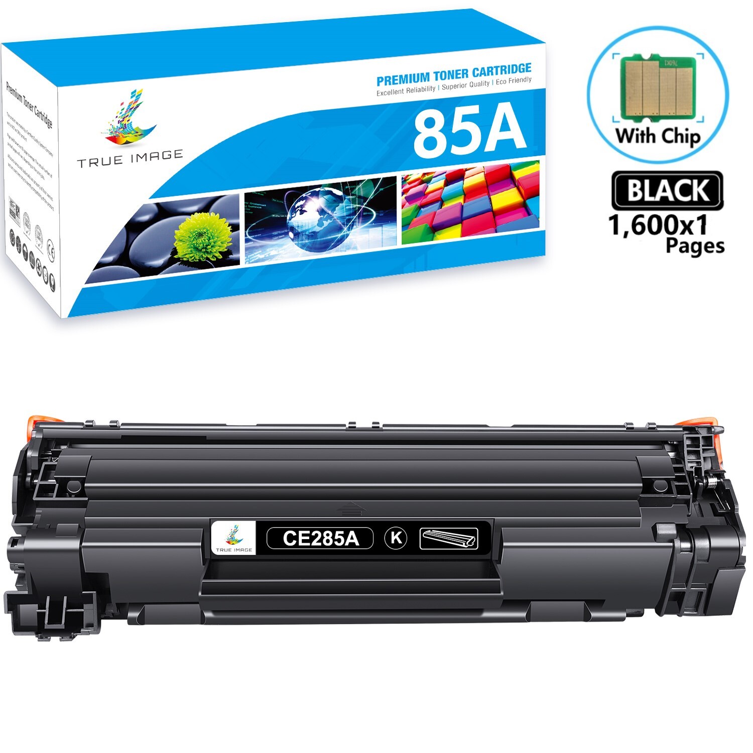 1x Black CE285A 85A Ink Toner Cartridge for HP LaserJet P1102w M1212nf M1217nfw