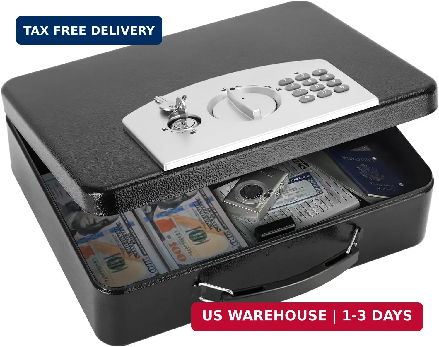 Safe Box with Digital Keypad Lock, Lock Box with Code for Personal Item
