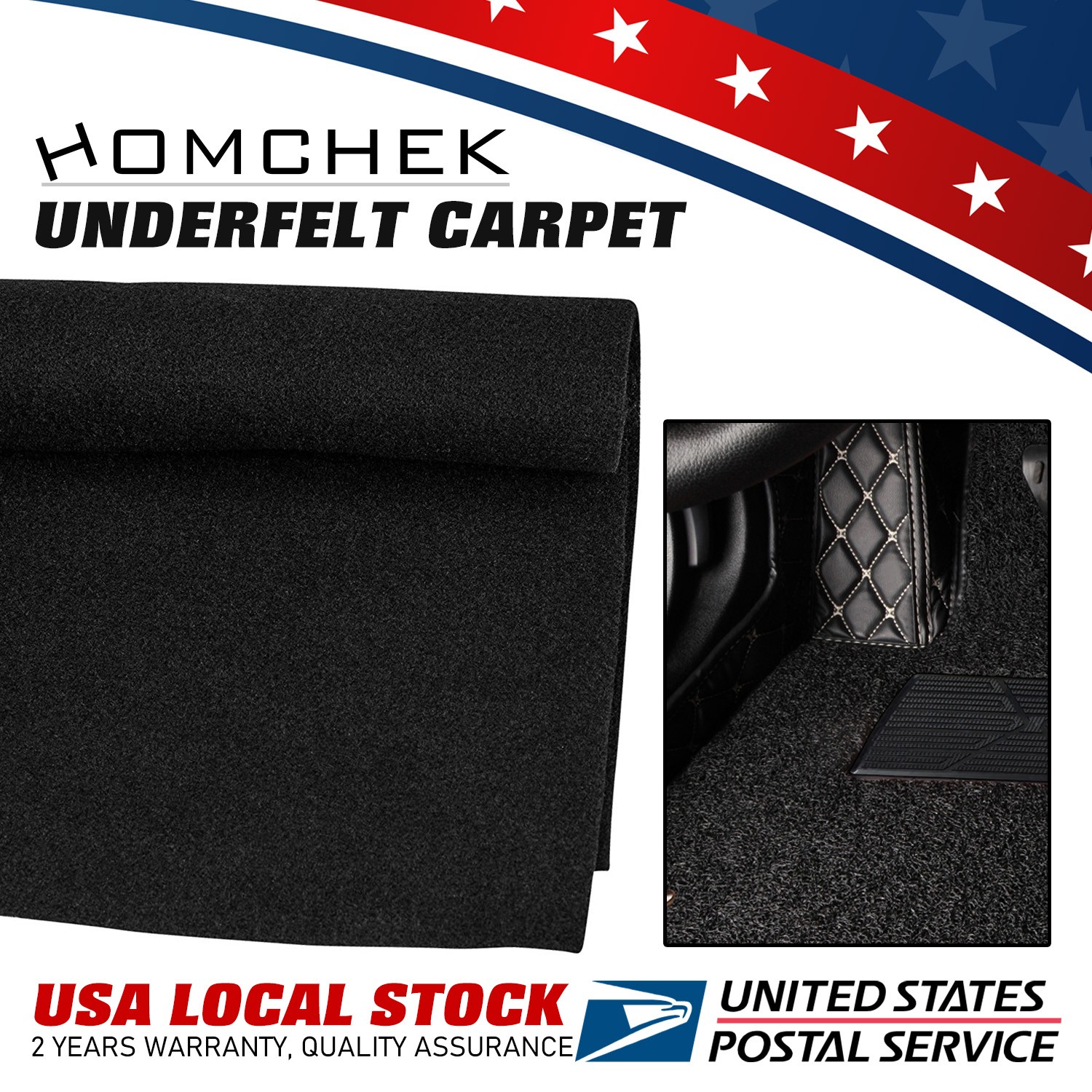 Black Universal Automotive Carpet ft Wide High Quality 39"x79" Car/Truck Carpet