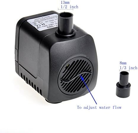 Submersible fountain pump with LED light