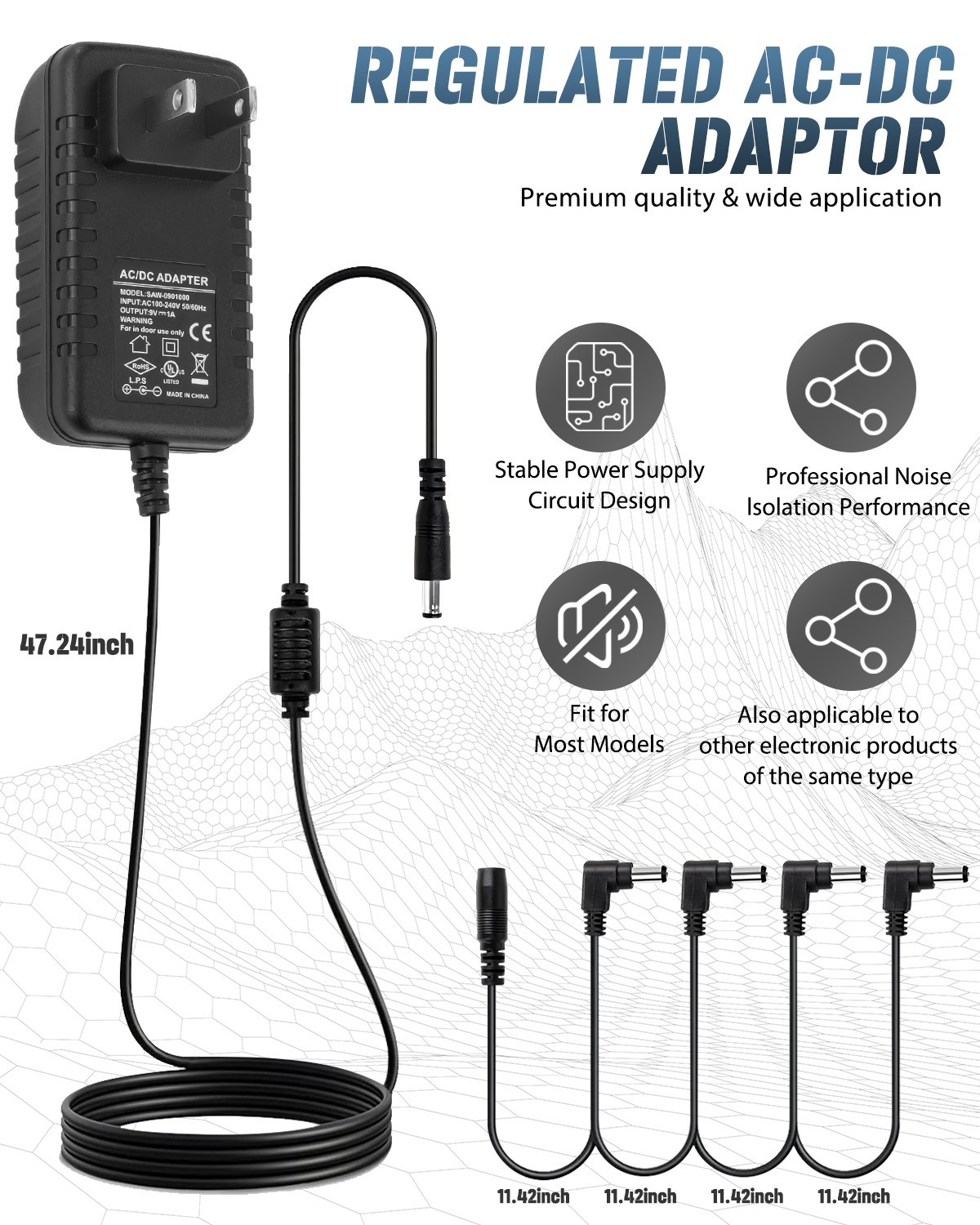 STRICH Pedal Effect Stereo Looper With Adapter Built-in Versatile Drum Machine