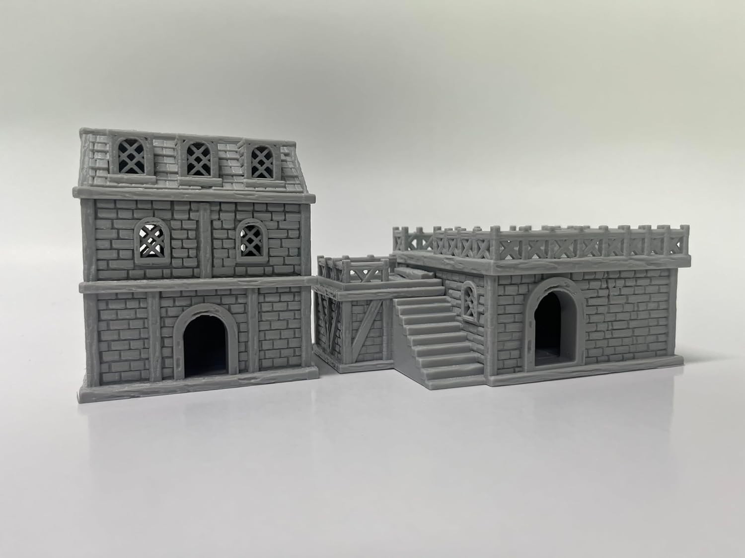 Middle Ages Medieval Architectural Terrain Set for 18-28mm Miniatures, 6"x4"x3"
