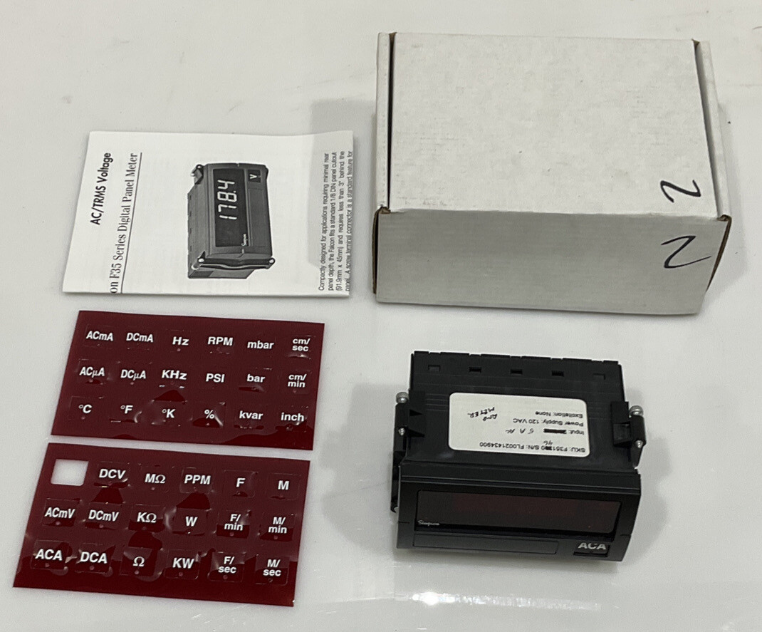 SIMPSON F35-1-46-0 FALCON F35 SERIES DIGITAL PANEL METER INPUT 5 A AC 120VAC