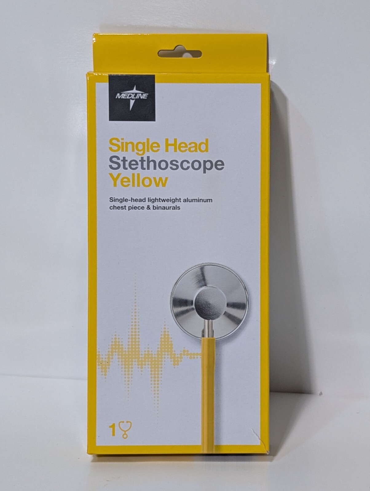 Medline Single Head Stethoscope Yellow, Single-head lightweight aluminum
