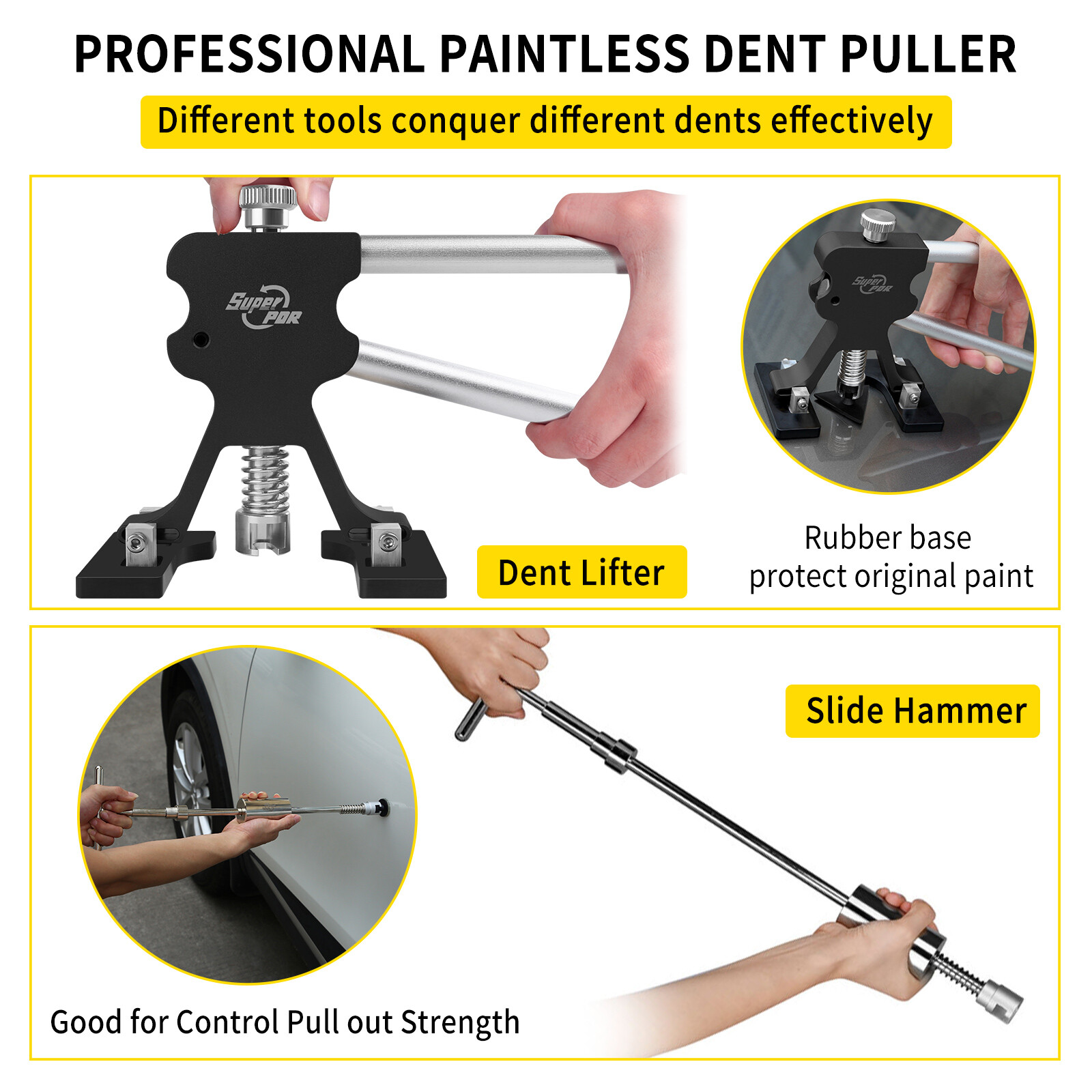Car Paintless Dent Repair Kits Dint Hail Damage Puller Remover Auto Lifter Tools