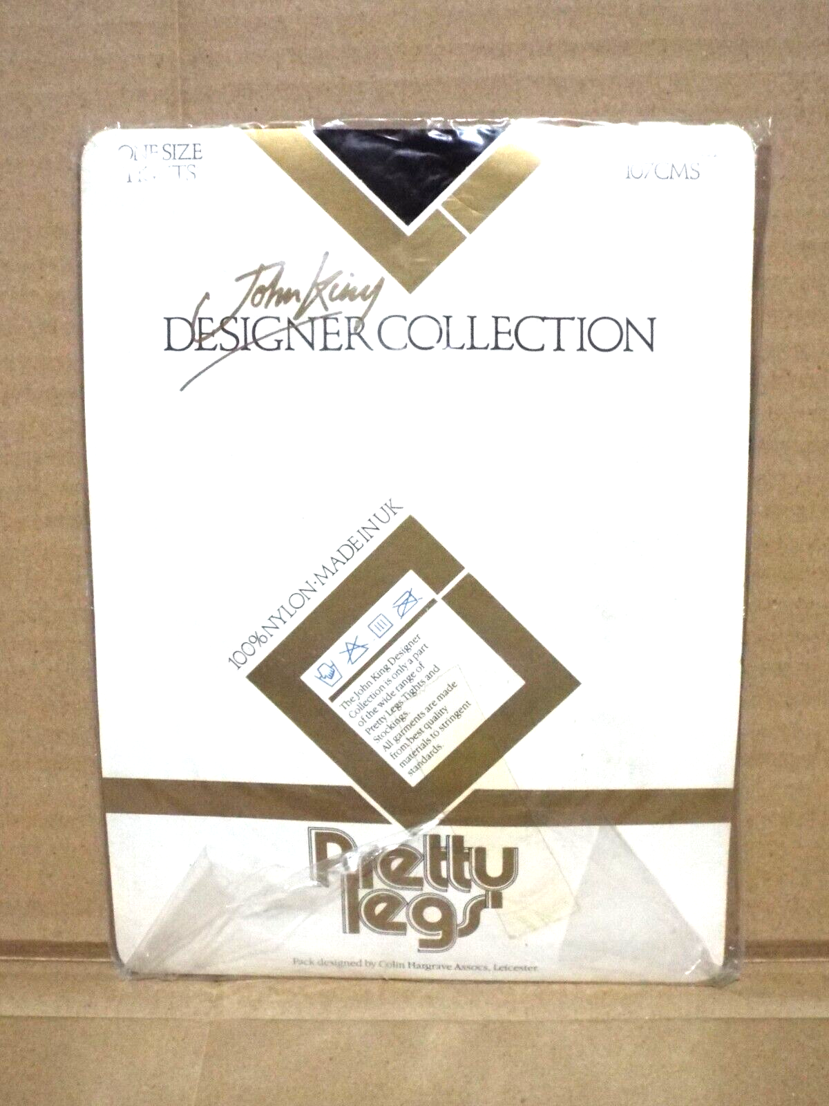 'Pretty Legs' Black Fleur-De-Lys Patterned Tights - One Size - New