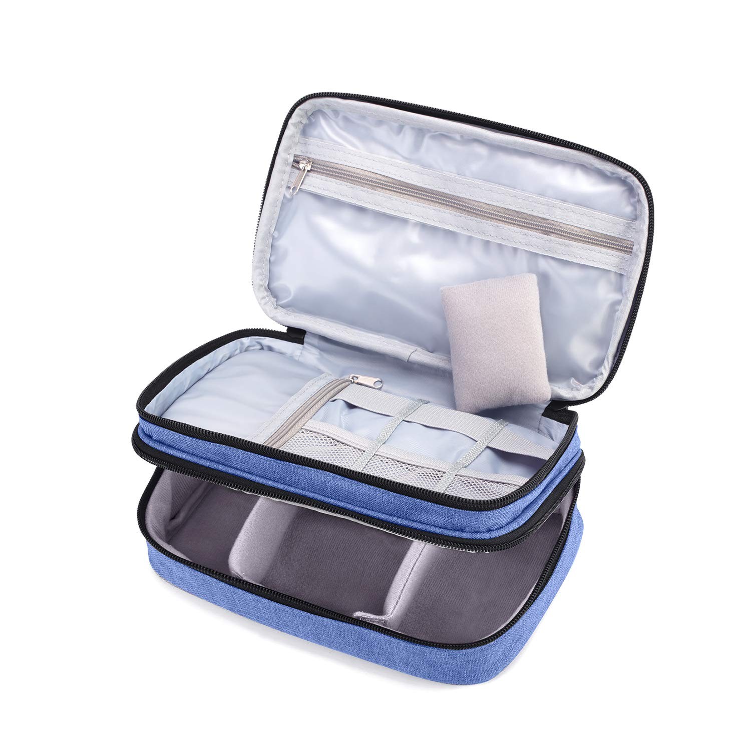 Luxja Sewing Accessories Organizer, Double-Layer Small, Dark Blue