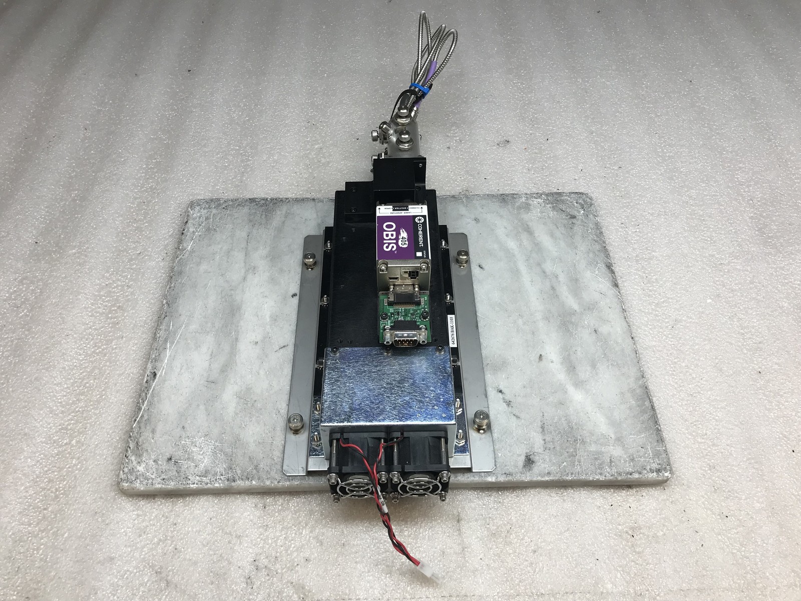 Coherent Obis 405 1185049 406nm 100-150mW mfg 2018 21k Hrs w/ Power Adapter