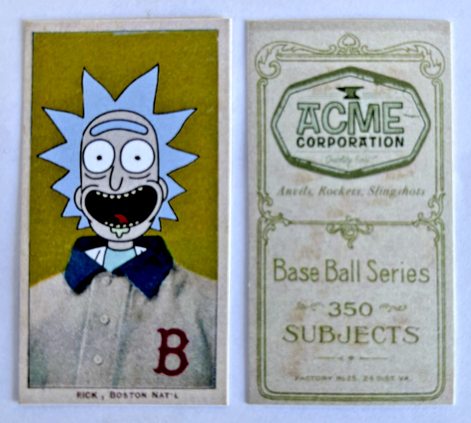 T206 Rick & Morty 2-Sided T206 Tobacco Parody Card | Frank Bowerman