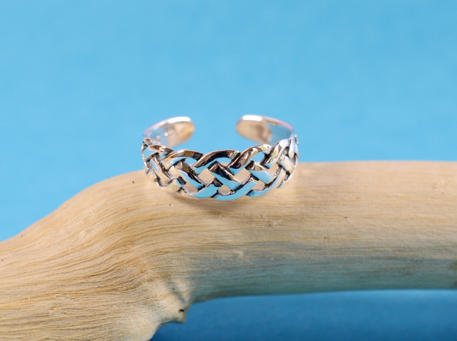 Sterling  Silver  925  Adjustable  Celtic  Twist  Toe  Ring !!        New !!
