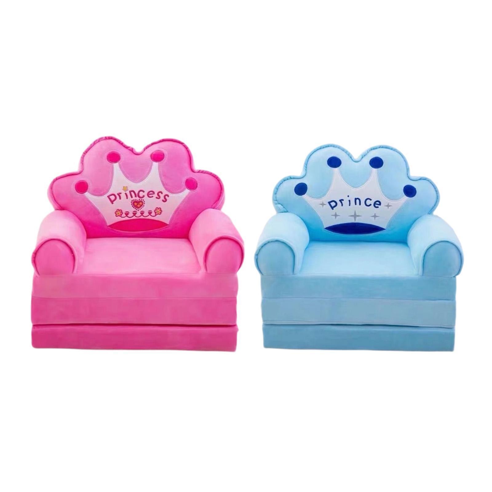 Kids Couch Toddler Chair Fold Out Cartoon Backrest Convertible Sofa to Lounger
