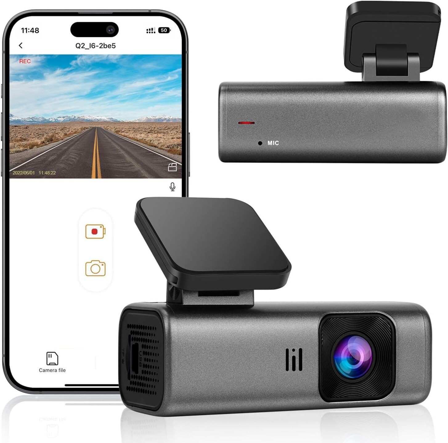 Dash Cam 2K WiFi 1440P Car Camera, Dash Camera for Cars, Front Dashcam for Cars