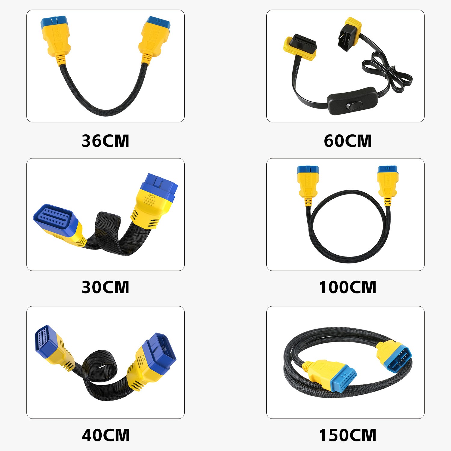16 Pin OBD2 OBDII Extension Cable Male to Female Connector for Diagnostic Code