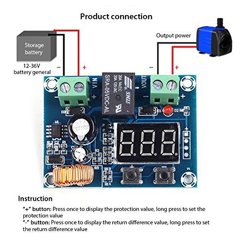 2pcs 12V-36V DC Voltage Protection Module Digital Low Voltage Protector