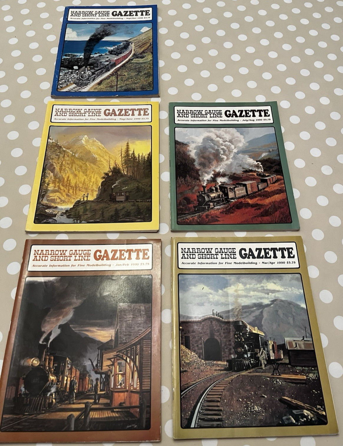 Narrow Gauge And Short Line Gazette Magazine 1990 Set Of 5 Model Railroading