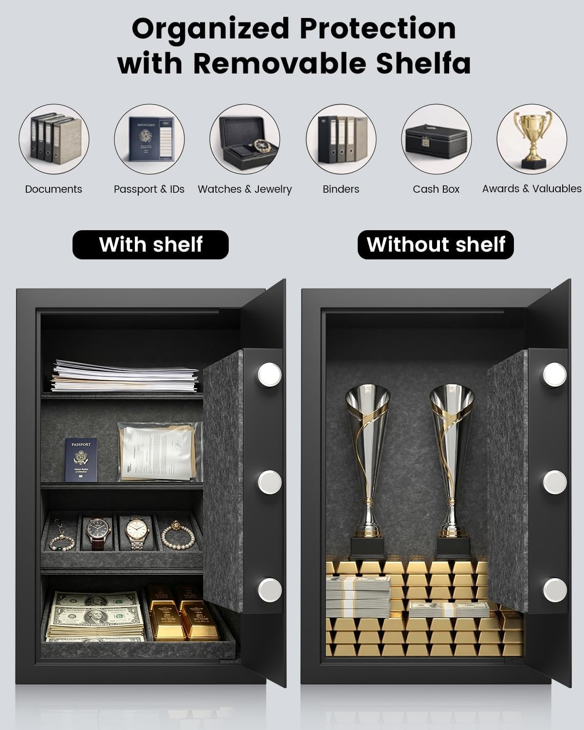 23.69" Fireproof Safe 1800°F Fire Protection