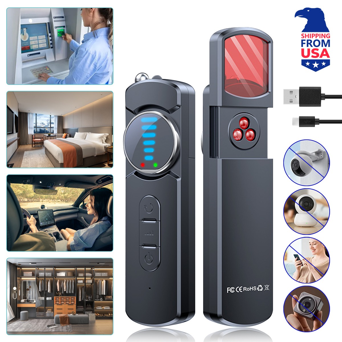 Hidden Camera Detector, Camera Detector, Anti Spy,GPS Tracker Detector,Portabl