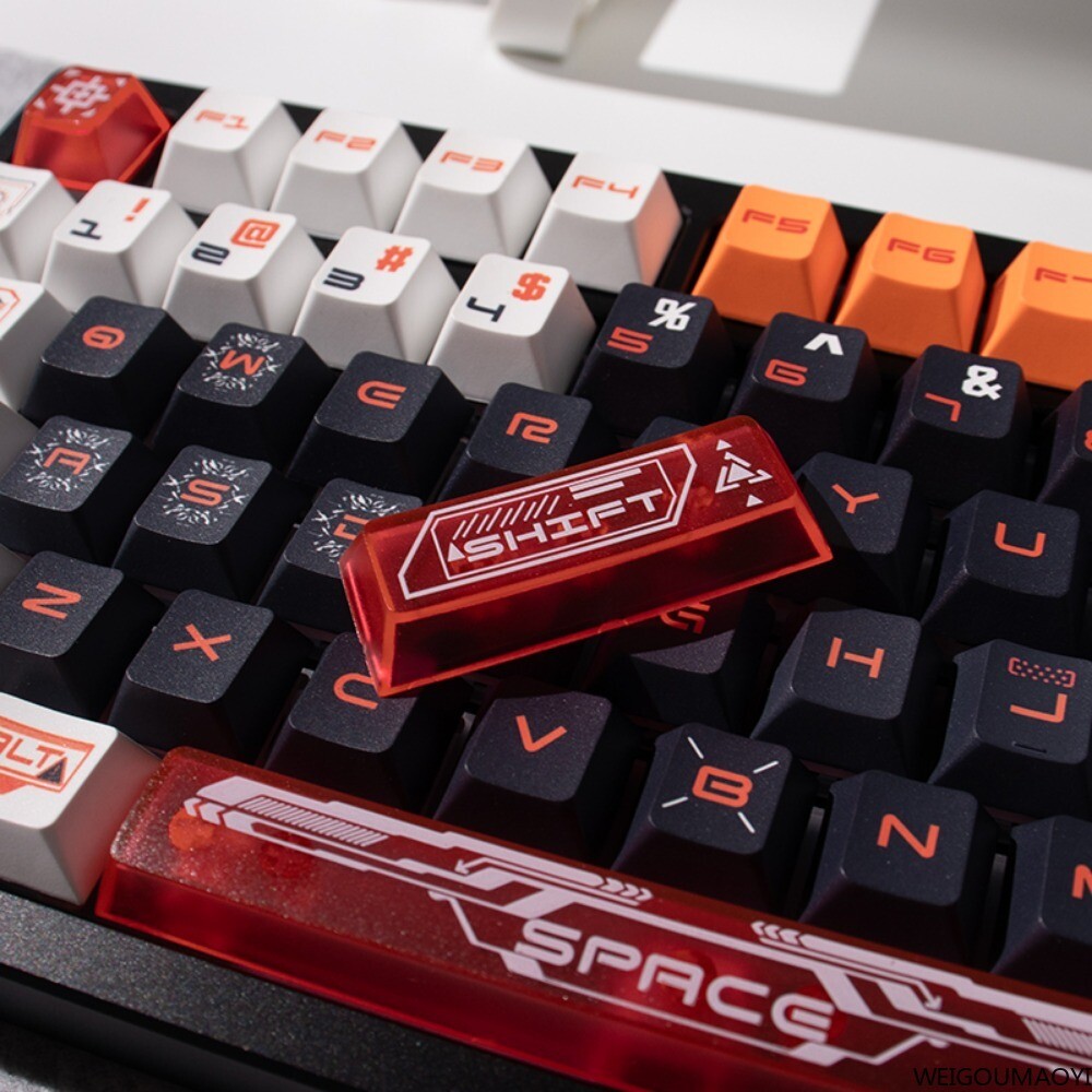 DIY PBT Cyberpunk Mechanical Future Keycaps Cherry Profile Set for Cherry MX