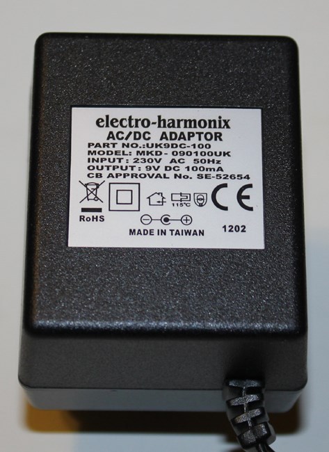 EHX Electro Harmonix UK standard Wall Wart UK9VDC-100mA, New !