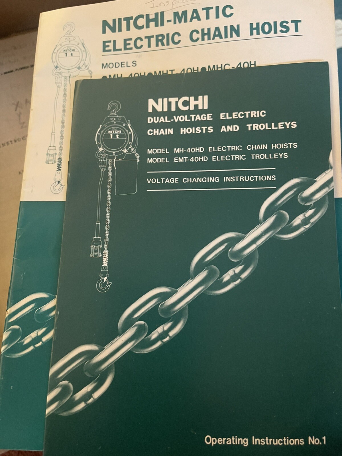 Nitchi-matic Electric Chain Hoist Model S operating Instructions