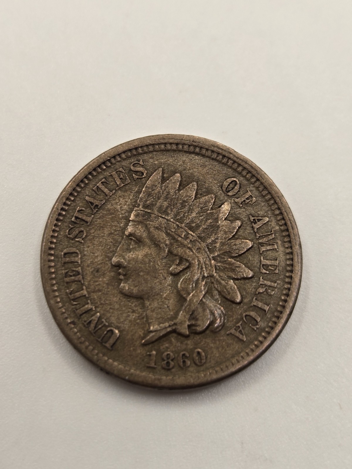1860 INDIAN HEAD CENT Pointed Bust - VERY FINE 1,000,000 Minted ☆ 1008