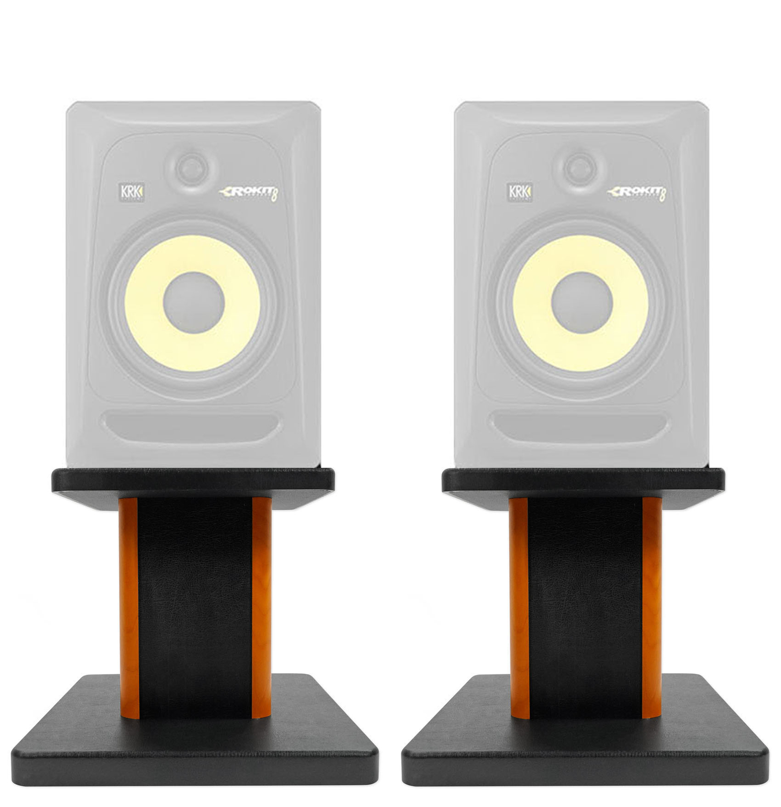 Rockville 8” Wood Studio Monitor Speaker Stands For KRK ROKIT 8 G3 Monitors