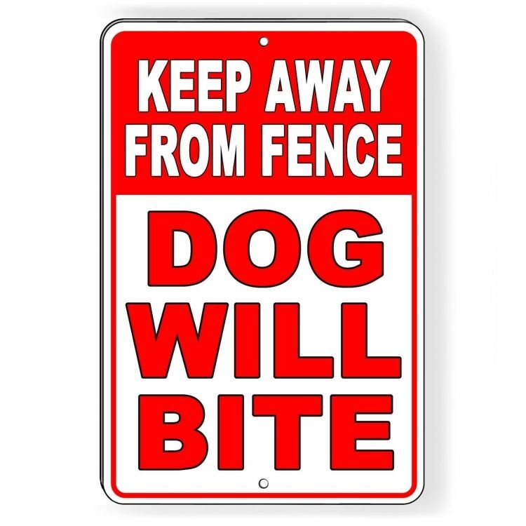 Dog Will Bite Beware Of Dog Metal Sign Security Keep Out Warning Do Not Enter