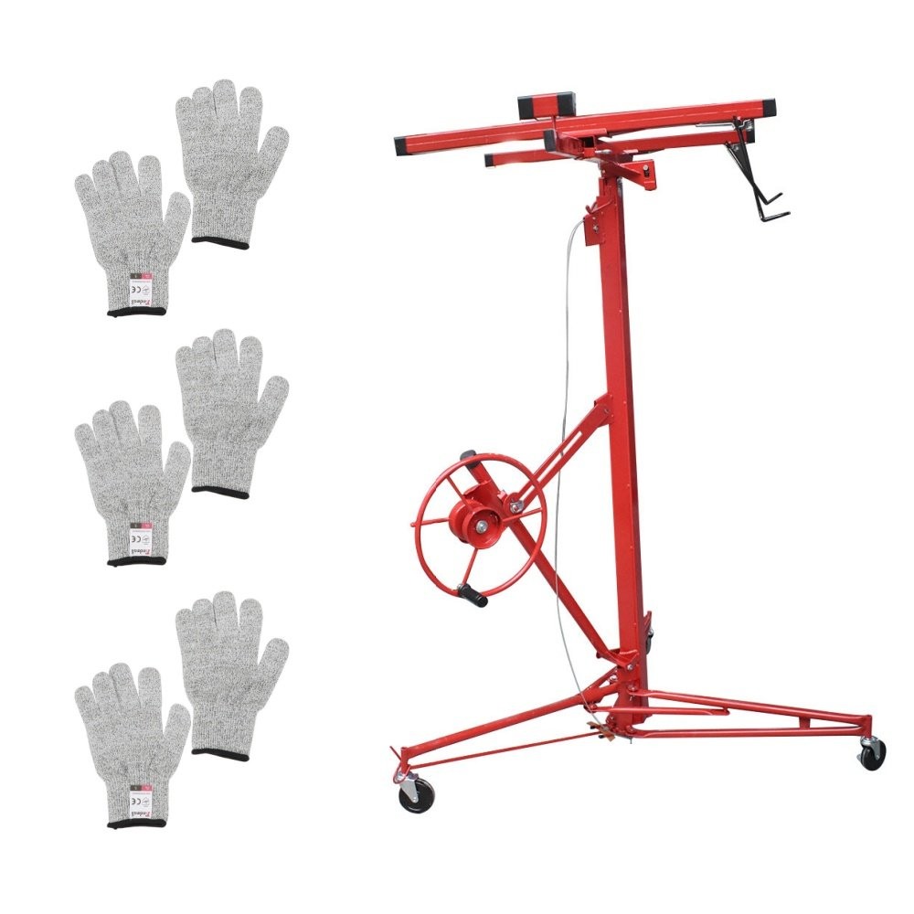 Plasterboard Panel Sheetrock Hoist Lifter Carrier 16FT Drywall Lift With Gloves