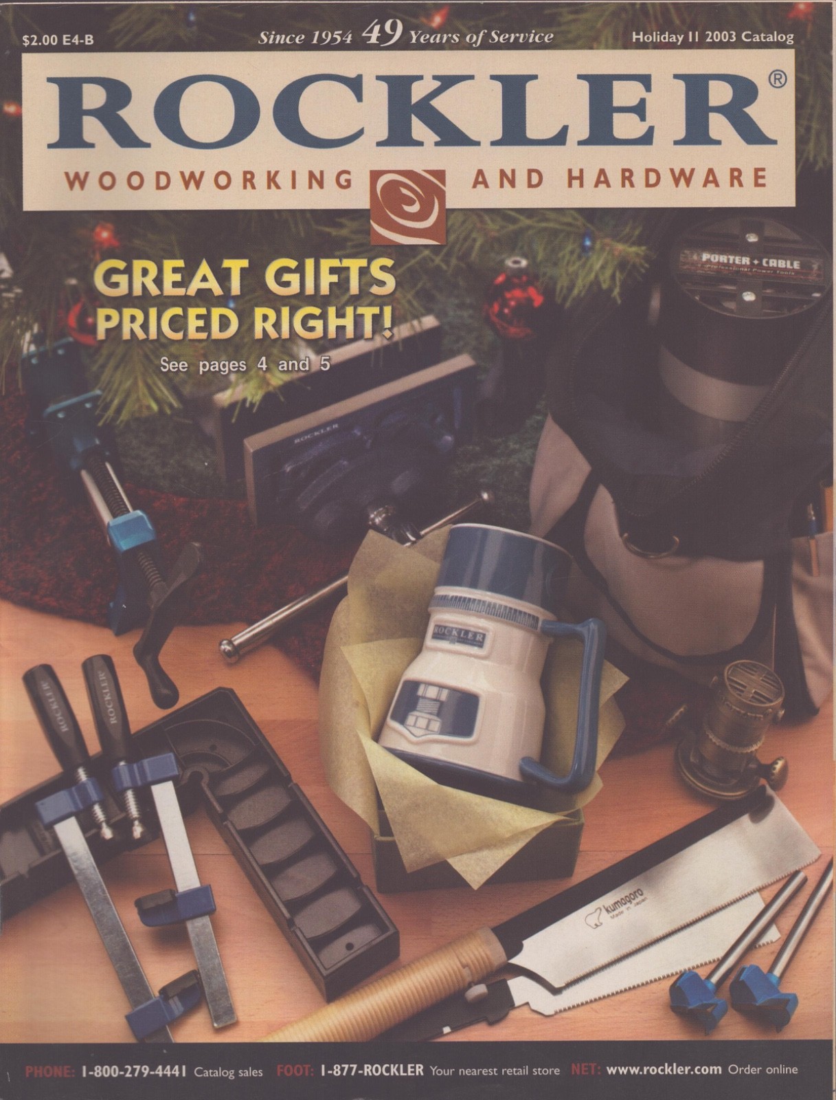 Rockler Woodworking and Hardware Catalog - Holiday II 2003 - 156 Pages