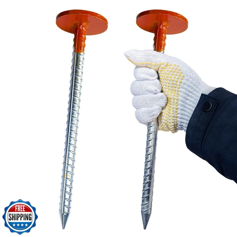 WANSRUYI Rebar Survey Marker Stakes, 12 Inch Long - 1.35 LB Heavy Duty, Hi-Vi