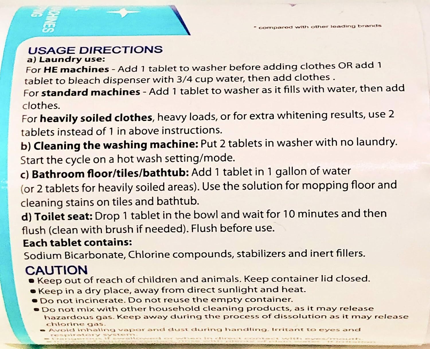 Bleach Tablets - 40 count. for laundry and multipurpose cleaning....